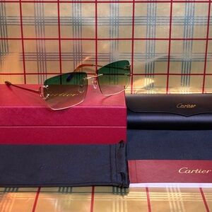 CARTIER UNISEX BIG C RIMLESS SUNGLASSES